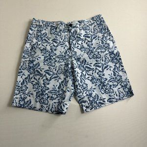 TOMMY HILFIGER SHORTS SIZE 31x9 MEN'S‎ WHITE BLUE TROPICAL FLORAL PRINT